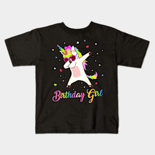 Unicorn Birthday Girl Dabbing Unicorn Birthday Princess Dab Kids T-Shirt